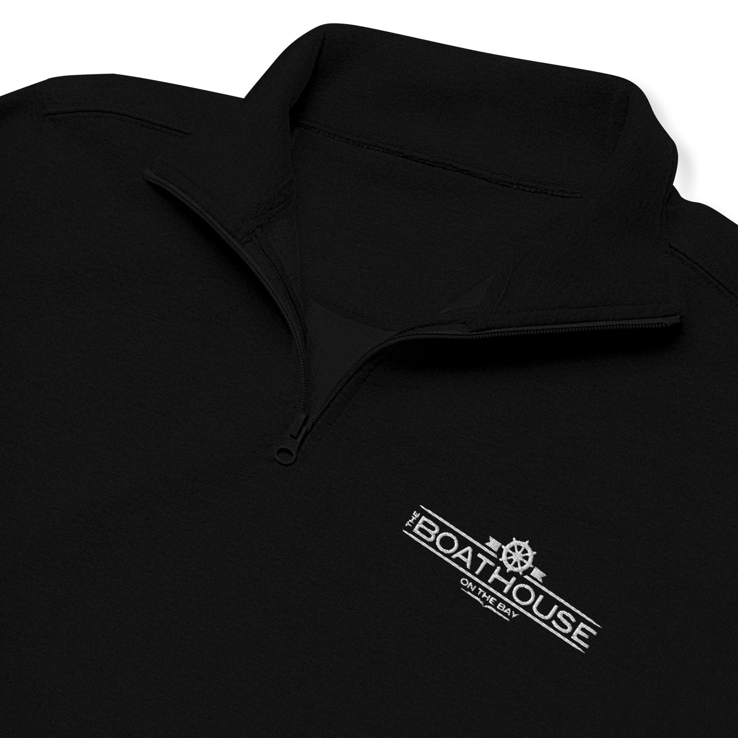 Boathouse on the Bay - Unisex Quarter Zip fleece pullover